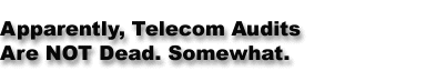Apparently, Telecom Audits Are NOT Dead. Somewhat.