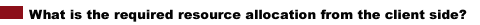 What is the required resource allocation from the client side?
